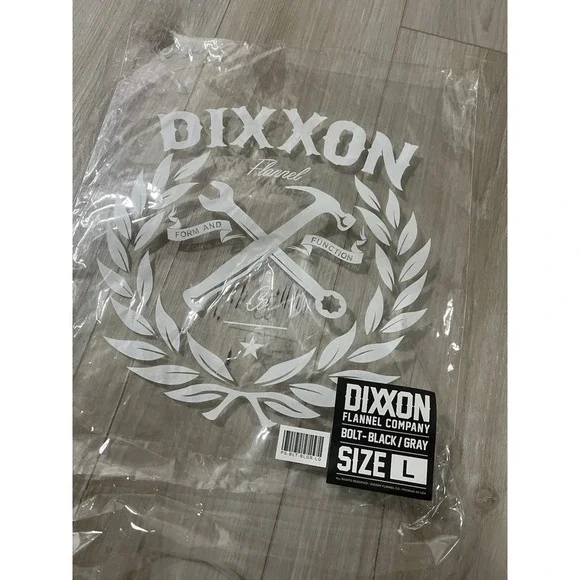 ⚡️ Dixxon Flannel Co. The Bolt Black Grey Gray Party Shirt L BNIB W/ Tag ⚡️.
